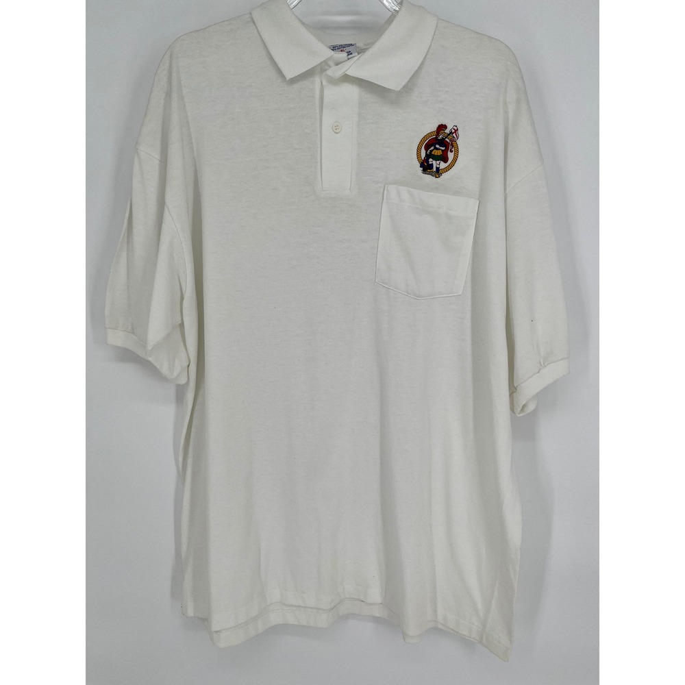 Saint Florian Patron Saint of Firefighters Vintage Embroidered Polo Shirt XL